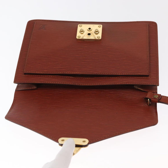 LOUIS VUITTON Epi Serie Dragonne Hand Bag Brown M52618 LV Auth ka1017
