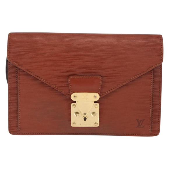 LOUIS VUITTON Epi Serie Dragonne Hand Bag Brown M52618 LV Auth ka1017