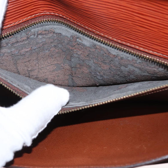 LOUIS VUITTON Epi Serie Dragonne Hand Bag Brown M52618 LV Auth ka1017