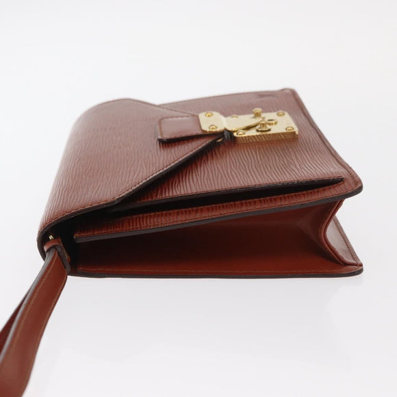LOUIS VUITTON Epi Serie Dragonne Hand Bag Brown M52618 LV Auth ka1017
