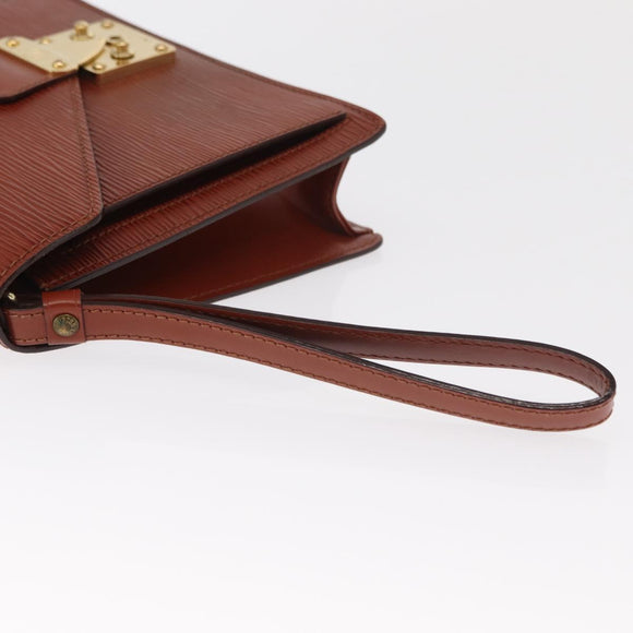 LOUIS VUITTON Epi Serie Dragonne Hand Bag Brown M52618 LV Auth ka1017
