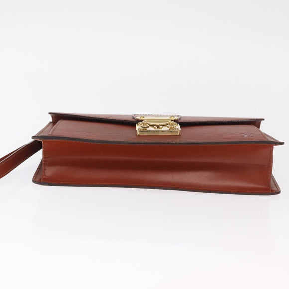 LOUIS VUITTON Epi Serie Dragonne Hand Bag Brown M52618 LV Auth ka1017