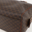 CELINE Macadam Canvas Hand Bag Leather Brown Gold Auth ka1018-9