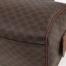 CELINE Macadam Canvas Hand Bag Leather Brown Gold Auth ka1018-15