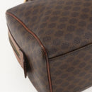 CELINE Macadam Canvas Hand Bag Leather Brown Gold Auth ka1018-16