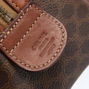 CELINE Macadam Canvas Hand Bag Leather Brown Gold Auth ka1018-12