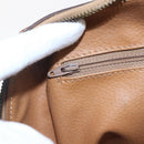 CELINE Macadam Canvas Hand Bag Leather Brown Gold Auth ka1018-18