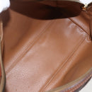 CELINE Macadam Canvas Hand Bag Leather Brown Gold Auth ka1018-10