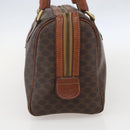 CELINE Macadam Canvas Hand Bag Leather Brown Gold Auth ka1018-4
