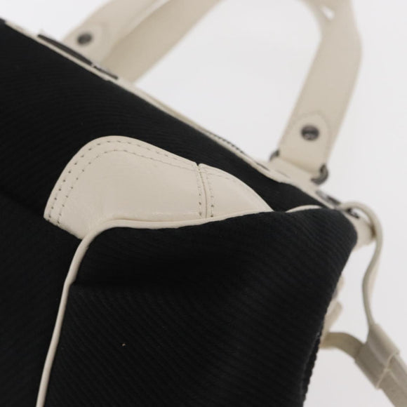 BURBERRY Blue Label Hand Bag Canvas Black Auth ka1019
