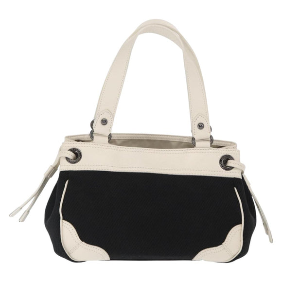 BURBERRY Blue Label Hand Bag Canvas Black Auth ka1019