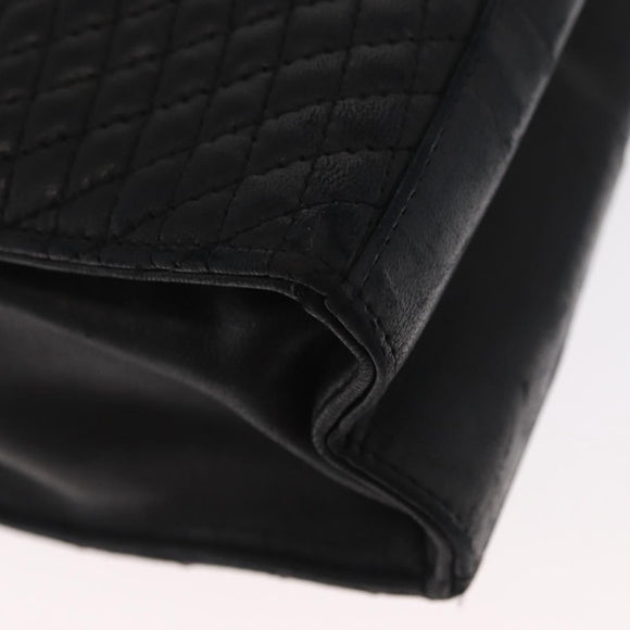 BALLY Hand Bag Leather Black Gold Auth ka1020