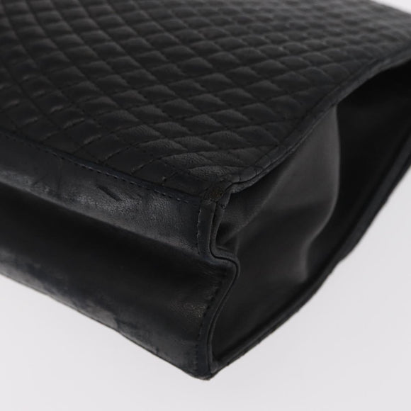 BALLY Hand Bag Leather Black Gold Auth ka1020