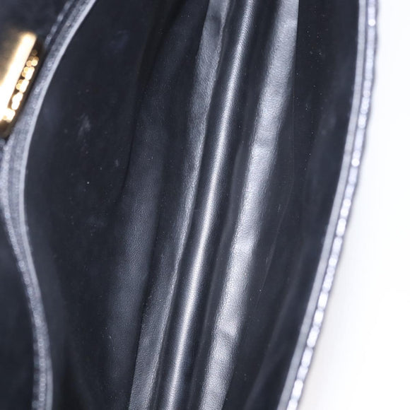 BALLY Hand Bag Leather Black Gold Auth ka1020