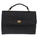 BALLY Hand Bag Leather Black Gold Auth ka1020-2