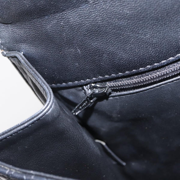 BALLY Hand Bag Leather Black Gold Auth ka1020