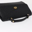 BALLY Hand Bag Leather Black Gold Auth ka1020-6