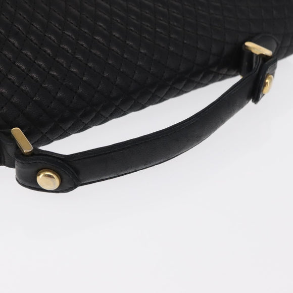 BALLY Hand Bag Leather Black Gold Auth ka1020