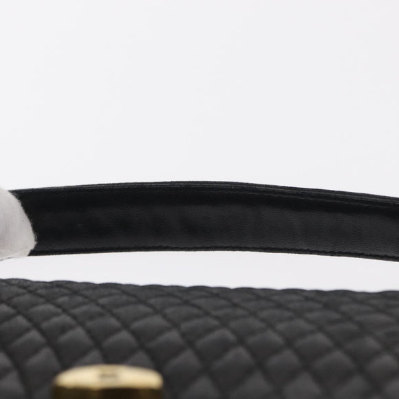 BALLY Hand Bag Leather Black Gold Auth ka1020