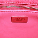 PRADA Umhängetasche Kette Saffianoleder Rot Silber Auth ka1025V-21