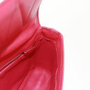 PRADA Umhängetasche Kette Saffianoleder Rot Silber Auth ka1025V-22