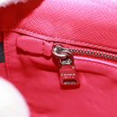 PRADA Chain Shoulder Bag Safiano leather Red Silver Auth ka1025V-22