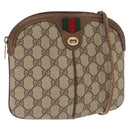 GUCCI GG Supreme Web Sherry Line Bag PVC Beige Gold 904 02 047 Auth ka1026-1