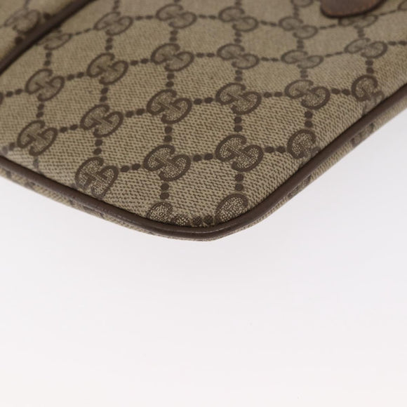 GUCCI GG Supreme Web Sherry Line Bag PVC Beige Gold 904 02 047 Auth ka1026