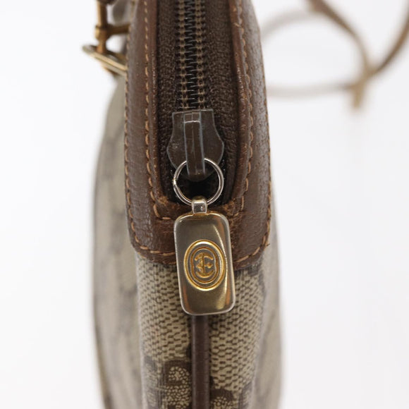 GUCCI GG Supreme Web Sherry Line Bag PVC Beige Gold 904 02 047 Auth ka1026