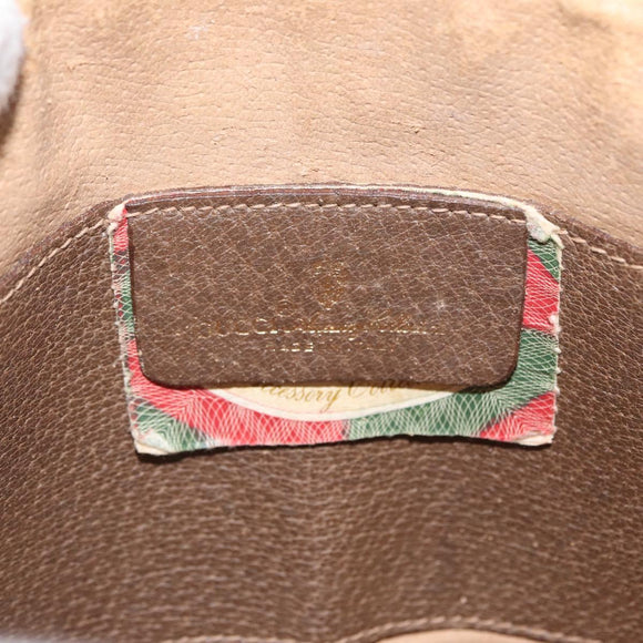 GUCCI GG Supreme Web Sherry Line Bag PVC Beige Gold 904 02 047 Auth ka1026