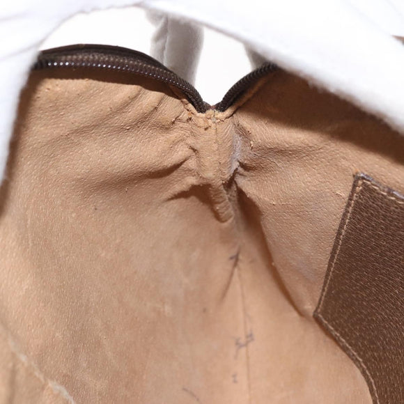 GUCCI GG Supreme Web Sherry Line Bag PVC Beige Gold 904 02 047 Auth ka1026