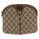 GUCCI GG Supreme Web Sherry Line Bag PVC Beige Gold 904 02 047 Auth ka1026-13
