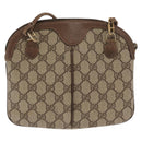 GUCCI GG Supreme Web Sherry Line Bag PVC Beige Gold 904 02 047 Auth ka1026-2