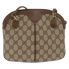 GUCCI GG Supreme Web Sherry Line Bag PVC Beige Gold 904 02 047 Auth ka1026 - 0