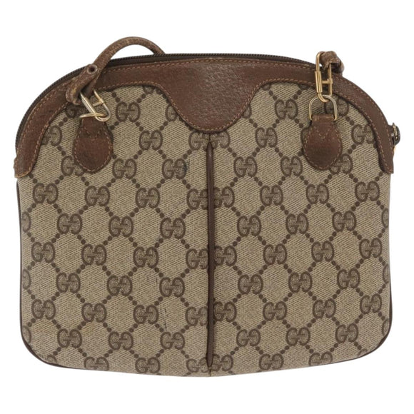 GUCCI GG Supreme Web Sherry Line Bag PVC Beige Gold 904 02 047 Auth ka1026