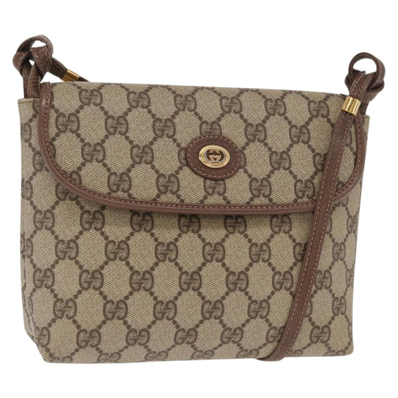 GUCCI GG Supreme Shoulder Bag PVC Beige Gold 007 115 6087 Auth ka1027