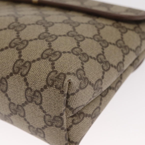 GUCCI GG Supreme Shoulder Bag PVC Beige Gold 007 115 6087 Auth ka1027