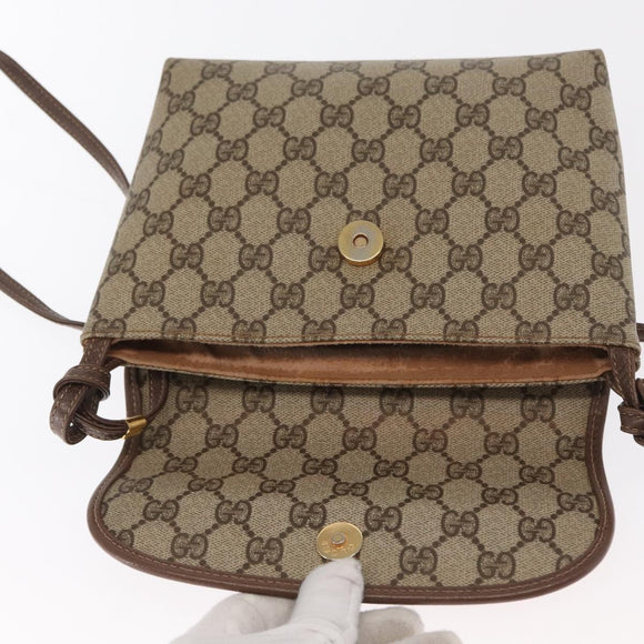 GUCCI GG Supreme Shoulder Bag PVC Beige Gold 007 115 6087 Auth ka1027
