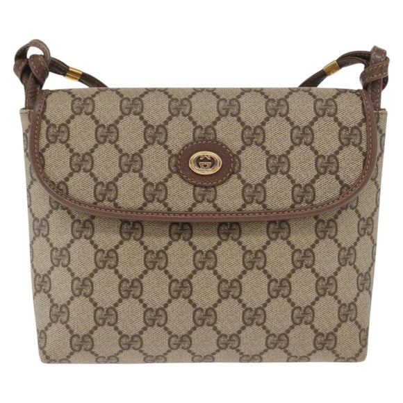 GUCCI GG Supreme Shoulder Bag PVC Beige Gold 007 115 6087 Auth ka1027
