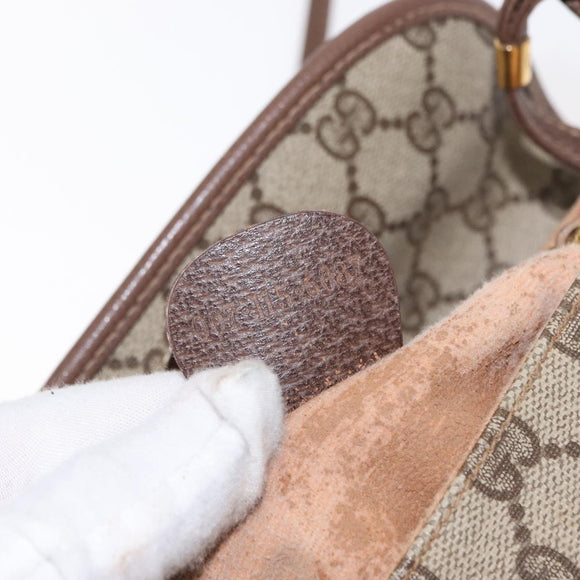 GUCCI GG Supreme Shoulder Bag PVC Beige Gold 007 115 6087 Auth ka1027