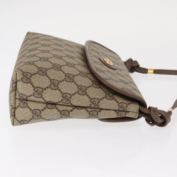 GUCCI GG Supreme Shoulder Bag PVC Beige Gold 007 115 6087 Auth ka1027