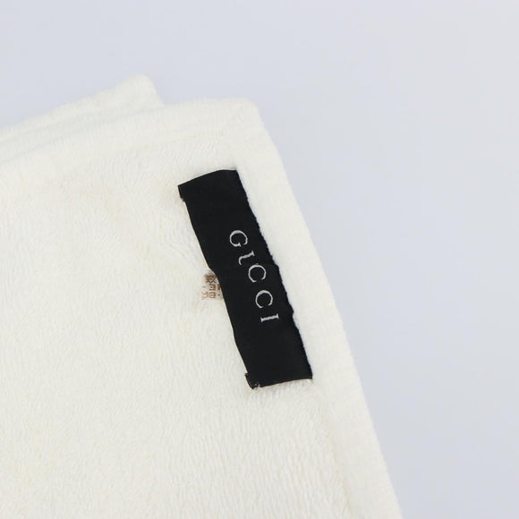 GUCCI Blanket Cotton White Auth ka1028