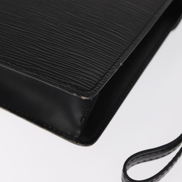 LOUIS VUITTON Epi Serie Dragonne Clutch Bag Black Noir M52612 LV Auth ka1030