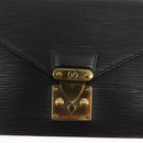 LOUIS VUITTON Epi Serie Dragonne Clutch Bag Black Noir M52612 LV Auth ka1030-17