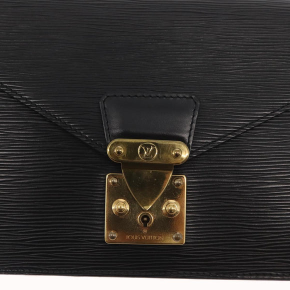 LOUIS VUITTON Epi Serie Dragonne Clutch Bag Black Noir M52612 LV Auth ka1030