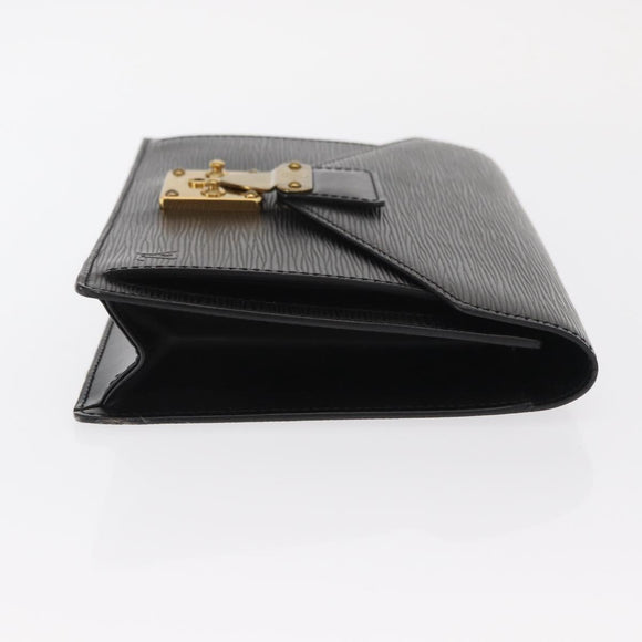 LOUIS VUITTON Epi Serie Dragonne Clutch Bag Black Noir M52612 LV Auth ka1030