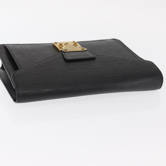 LOUIS VUITTON Epi Serie Dragonne Clutch Bag Black Noir M52612 LV Auth ka1030