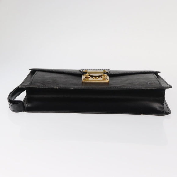 LOUIS VUITTON Epi Serie Dragonne Clutch Bag Black Noir M52612 LV Auth ka1030
