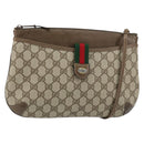 GUCCI GG Supreme Web Sherry Line Bag PVC Beige Gold 904 02 026 Auth ka1036-1