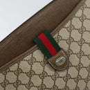 GUCCI GG Supreme Web Sherry Line Bag PVC Beige Gold 904 02 026 Auth ka1036-14